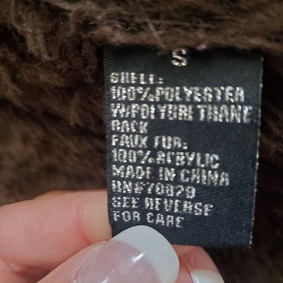 VINTAGE GADZOOKS~ RETRO BROWN FAUX FUR LINED JACKET! - Picture 15 of 16